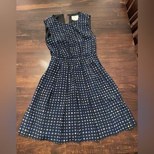 Kate Spade blue, black, and white cocktail dress